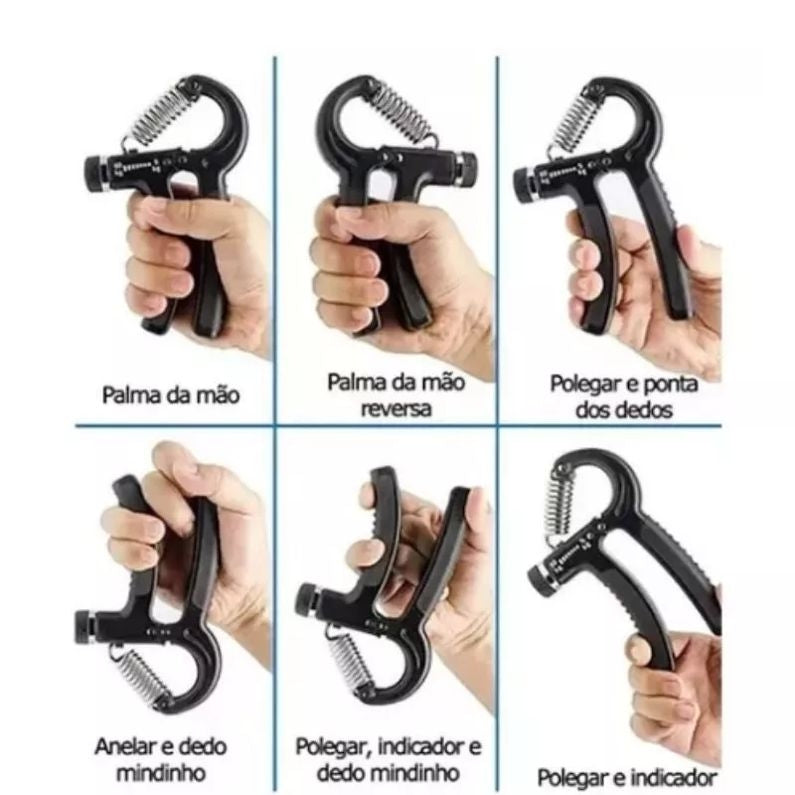 HAND GRIP FLEXOR DE PUNHO - COM MOLA AJUSTÁVEL ANTEBRAÇO MÃOS