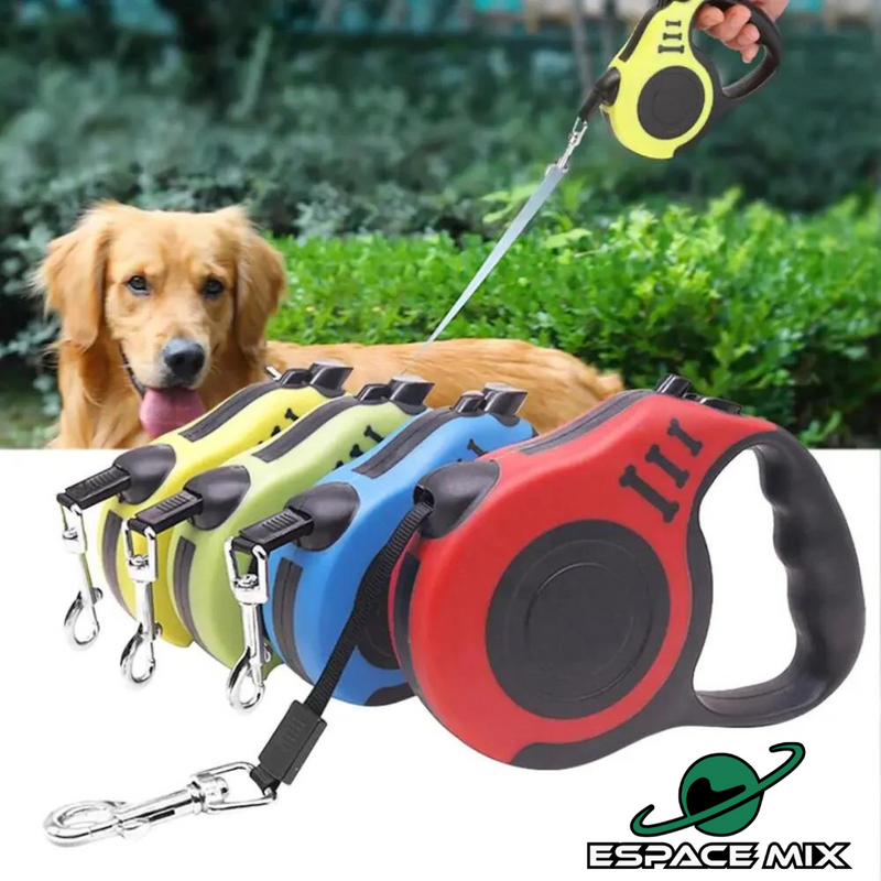 Coleira Guia Retrátil De 3 Metros Para Pets