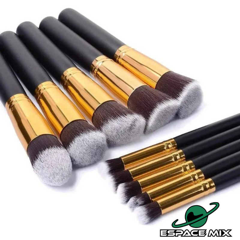 Kit 10 Pincéis De Maquiagem